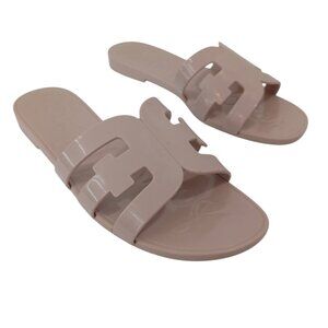 Sam Edelman Bay Jelly Slide Sandals Slip On Flats Blush Tan‎ Womens 10